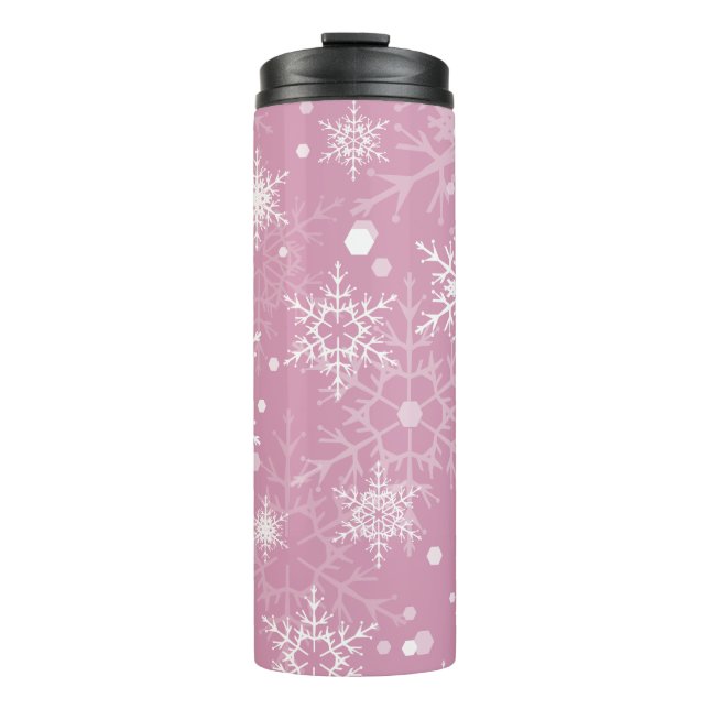 Schneeflocken-Schneeflocken Thermosbecher (Vorderseite)