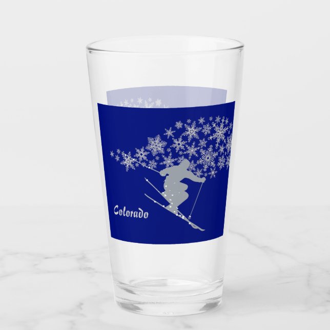 Schneeflocken-Schneeschuhwandern Glas (Vorderseite)