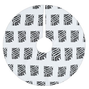Schneeflocken Schwarz-Weiß-Muster Weihnachten Polyester Weihnachtsbaumdecke