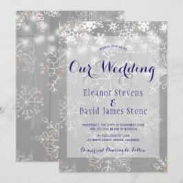 Schneeflocken Silber Lichter Winterwunderland Hoch Einladung