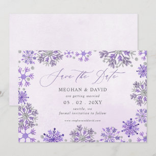 Schneeflocken Silber Lila Weihnachten Winter Hochz Save The Date