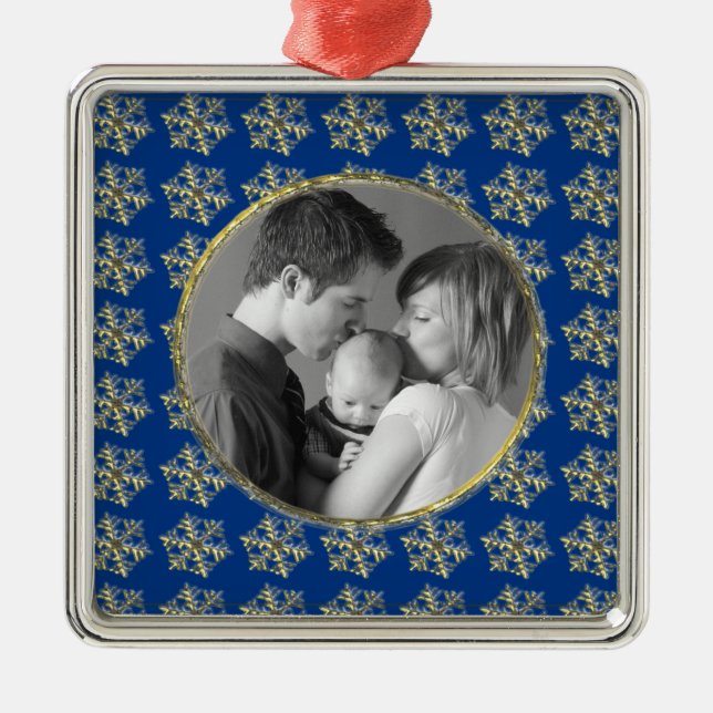 Schneeflocken Silbernes Ornament (Vorne)