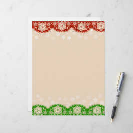 Schneeflocken-Spitzen-Weihnachtsgirlande-Schreibwa Briefbogen