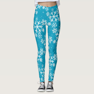 Schneeflocken & Sterne auf (Ihre Farbe) Leggings