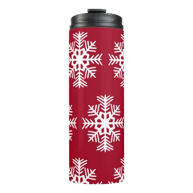 Schneeflocken Thermalkaffee Thermosbecher (Vorderseite)