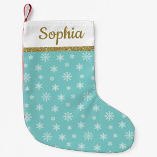 Schneeflocken Türkisches Muster personalisierter  Kleiner Weihnachtsstrumpf