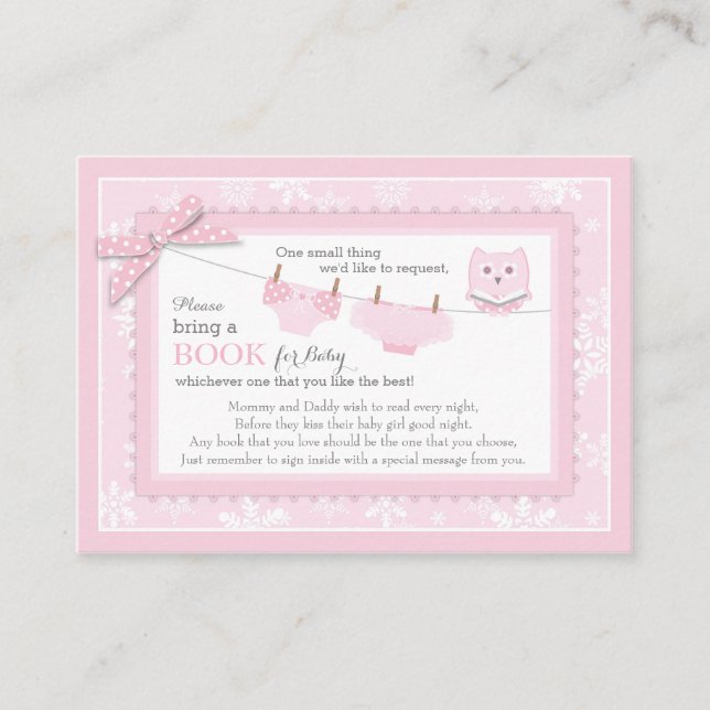 Schneeflocken Tutu Windel Bringen Sie eine Book Ca Begleitkarte (Vorderseite)