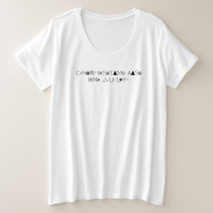 Schneeflocken Typografie Weihnachten Juli Große Größe T-Shirt