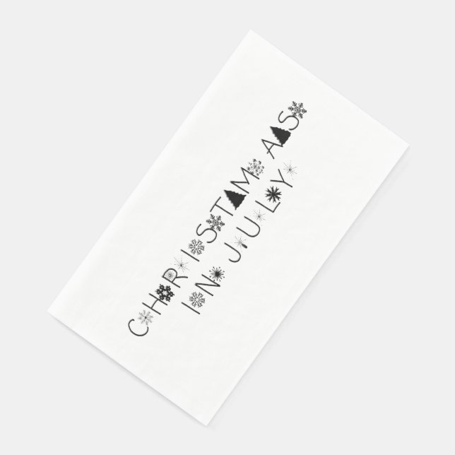 Schneeflocken Typografie Weihnachten Juli Serviette (Ecke)