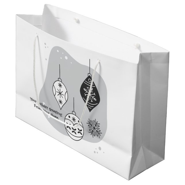 Schneeflocken und Bauernweihen - Weihnachten Große Geschenktüte (Vorderseite Schrägansicht)