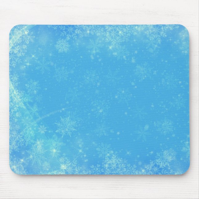 Schneeflocken und blauer Himmel Mousepad (Vorne)