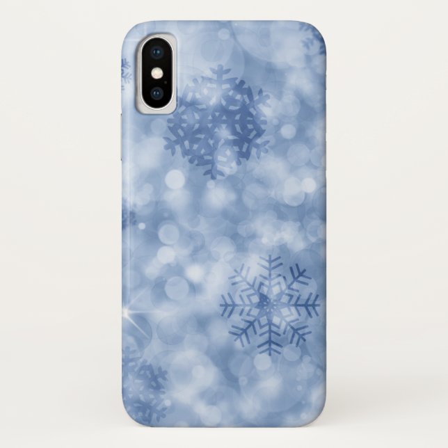 Schneeflocken und Glitzern Case-Mate iPhone Hülle (Rückseite)