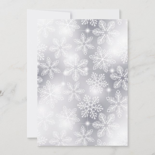 Schneeflocken und Lichter Feiertagskarte (Vorderseite)