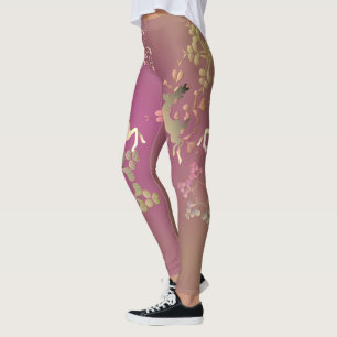 Schneeflocken und Rentiere Leggings