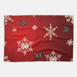 Schneeflocken und Schmetterlinge Geschirrtuch