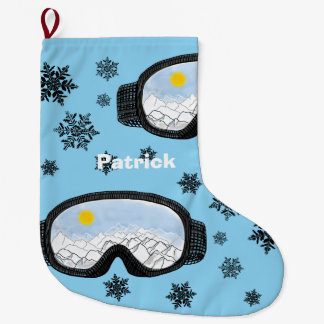 Schneeflocken und Schneeflocken Großer Weihnachtsstrumpf