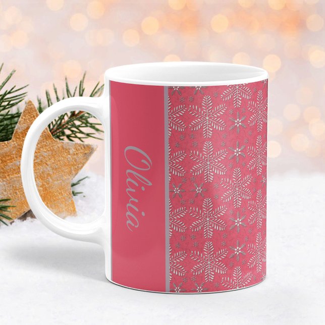 Schneeflocken und Schneeflocken Weihnachten Tasse (Von Creator hochgeladen)