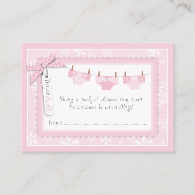 Schneeflocken und Tutu-Windeln Begleitkarte (Vorderseite)