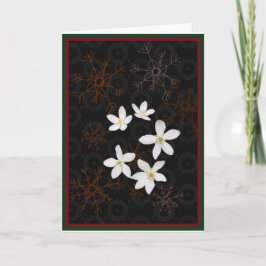 Schneeflocken und weiße Weihnachtsgebäck - Blume Feiertagskarte