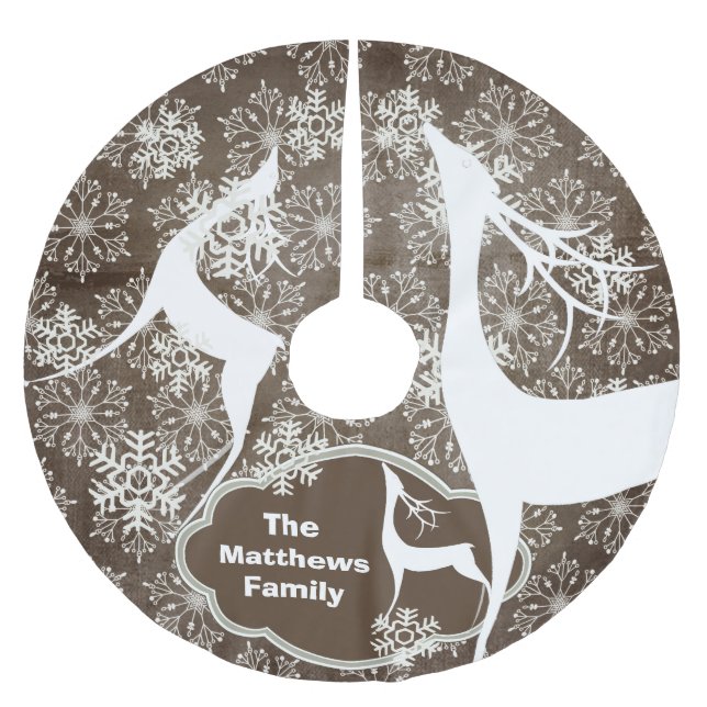 Schneeflocken und weißer polyester weihnachtsbaumdecke (Vorderseite)