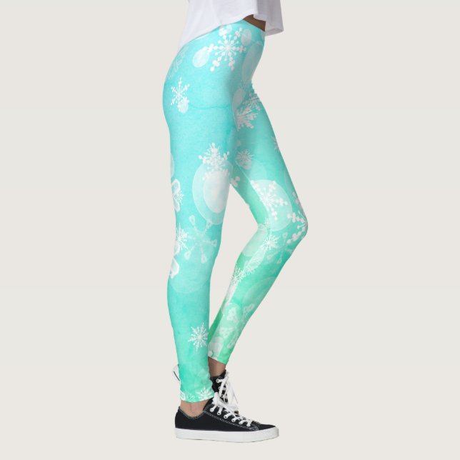 Schneeflocken von Frauen Leggings (Rechts)