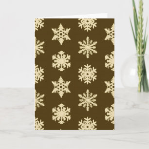 Schneeflocken von Ikat - Beige und Schokolade Brow Feiertagskarte