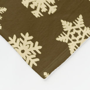 Schneeflocken von Ikat - Beige und Schokolade Brow Fleecedecke
