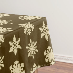 Schneeflocken von Ikat - Beige und Schokolade Brow Tischdecke