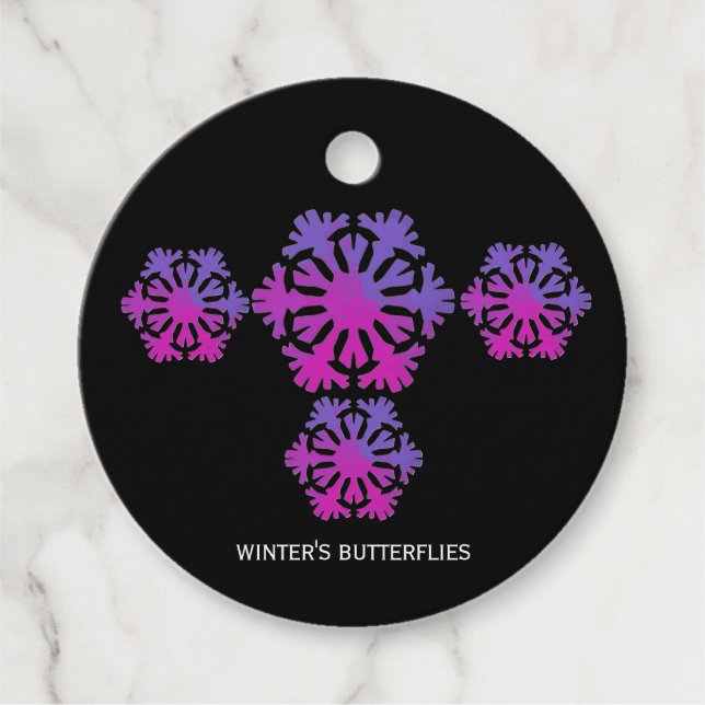 Schneeflocken von Winter's Butterflies Geschenkanhänger (Vorderseite)