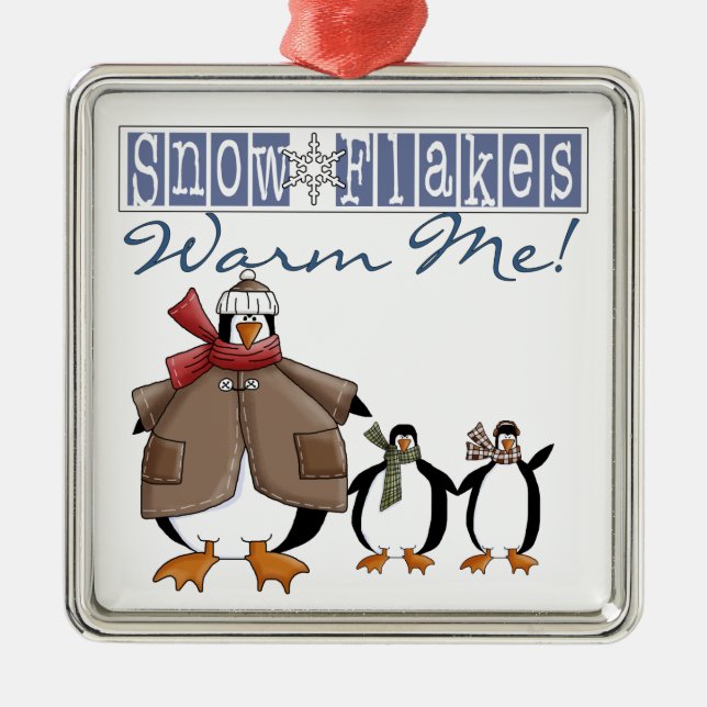 Schneeflocken Warm Me Pinguin Keepake Ornament (Vorne)