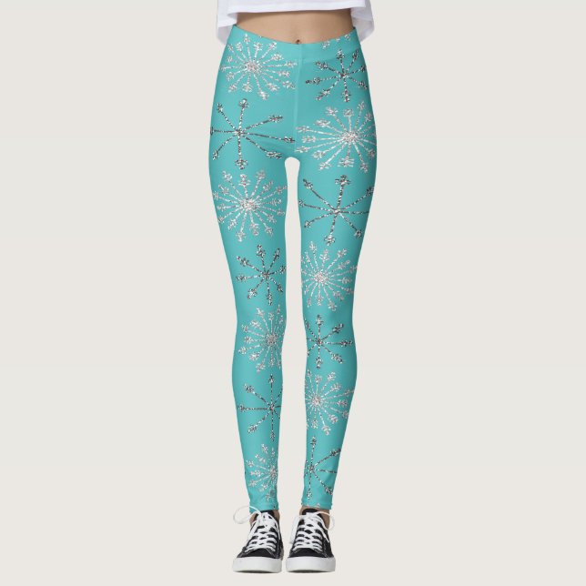 Schneeflocken, Weihnachten Leggings (Vorderseite)