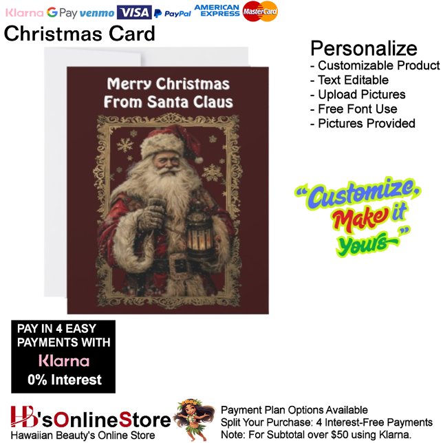 Schneeflocken Weihnachten Weihnachtsfeiertag Gerah (Snow Flakes Christmas Santa Clause Gold Framed Holiday Card 12.)