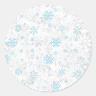 Schneeflocken Weihnachten/Winter Runder Aufkleber