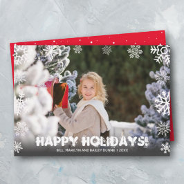 Schneeflocken Weihnachts-Foto Feiertagskarte