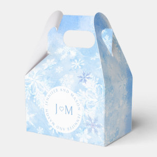 Schneeflocken-Weihnachts-Hochzeit-Monogramm-Gesche Geschenkschachtel