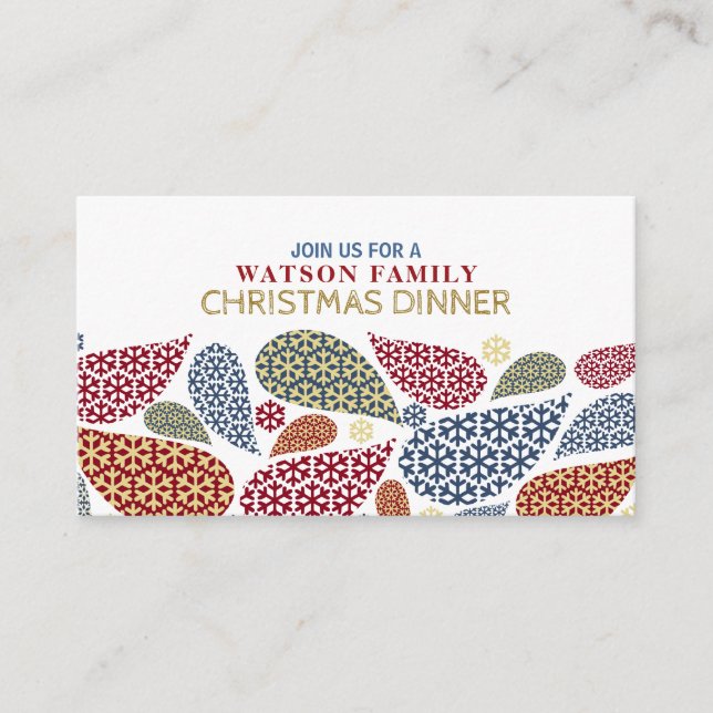 Schneeflocken, Weihnachts-Party Einladung (Vorderseite)