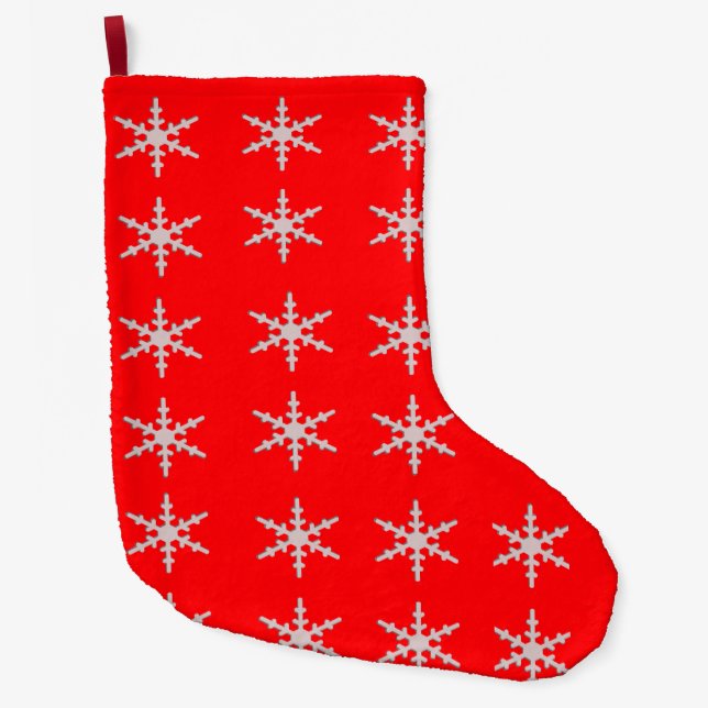 Schneeflocken Weihnachts-Strumpf Großer Weihnachtsstrumpf (Vorderseite)