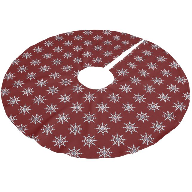 Schneeflocken Weihnachtsbaumrock Polyester Weihnachtsbaumdecke (Schrägansicht)