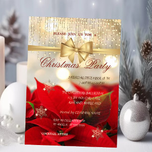 Schneeflocken, Weihnachtsfeier der Poinsettia Comp Einladung