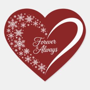 Schneeflocken-Weihnachtsfeiertag Schnee Flocke Her Herz-Aufkleber