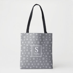 Schneeflocken Weihnachtsgraues Muster Monogramm