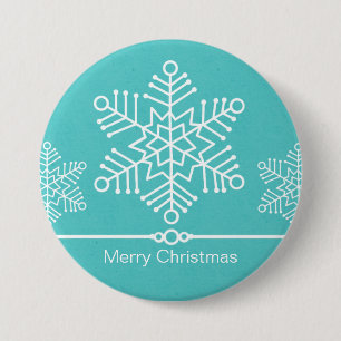 Schneeflocken Weihnachtsknopf Button