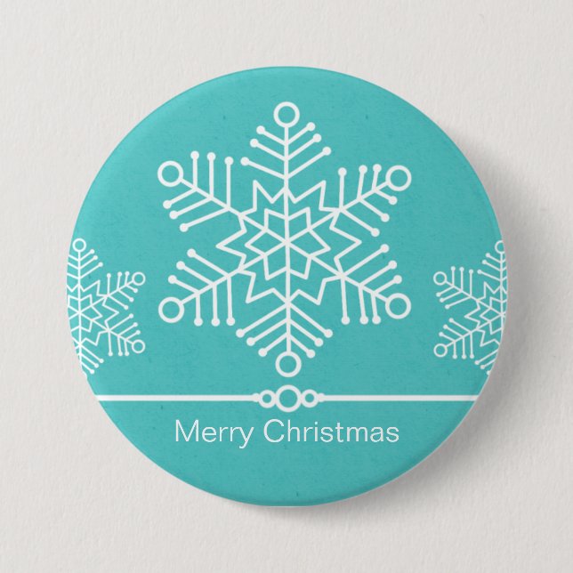 Schneeflocken Weihnachtsknopf Button (Vorderseite)