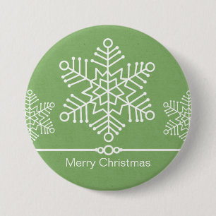 Schneeflocken Weihnachtsknopf Button