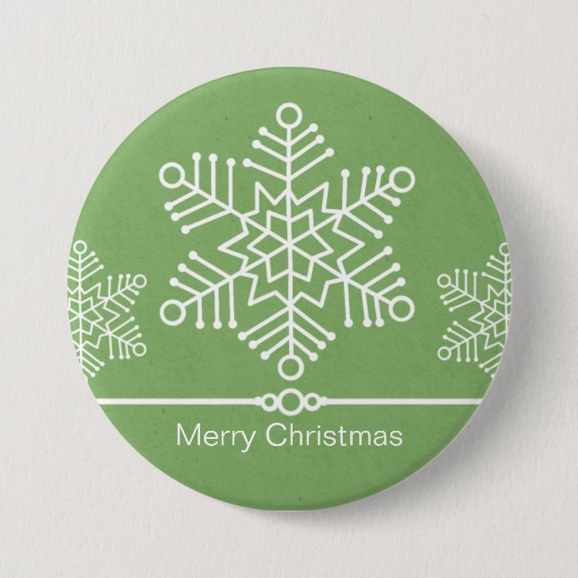 Schneeflocken Weihnachtsknopf Button (Vorderseite)