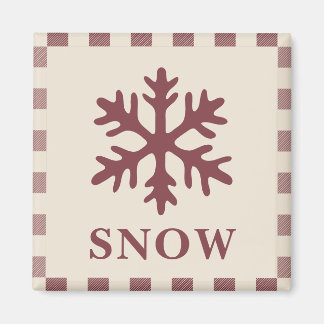 Schneeflocken-Weihnachtsmagnet Rustikal Burgunderr Magnet