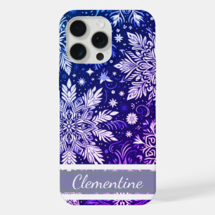 Schneeflocken-Weihnachtsmuster iPhone 15 Pro Max Hülle