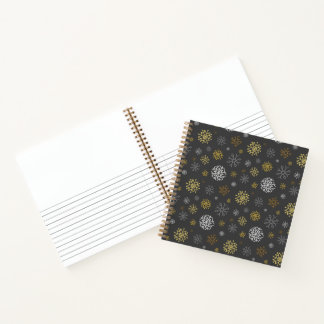 Schneeflocken-Weihnachtsmuster Spiralblock Notizbuch