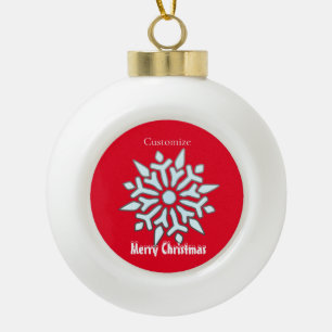 Schneeflocken-Weihnachtsschmuck Thunder_Cove  Keramik Kugel-Ornament