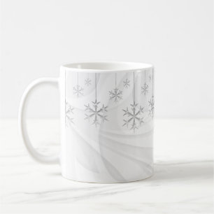 Schneeflocken (weiß) tasse